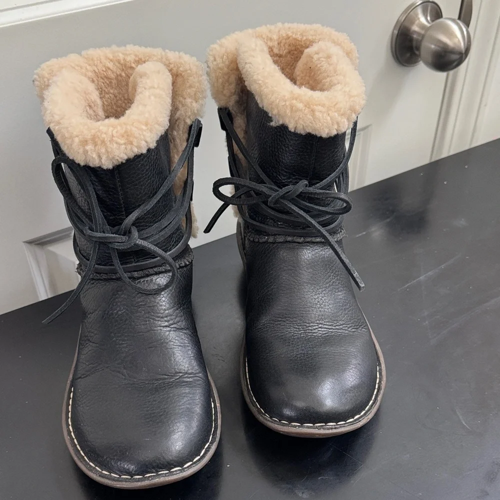 UGG Black and Tan Winter Boots